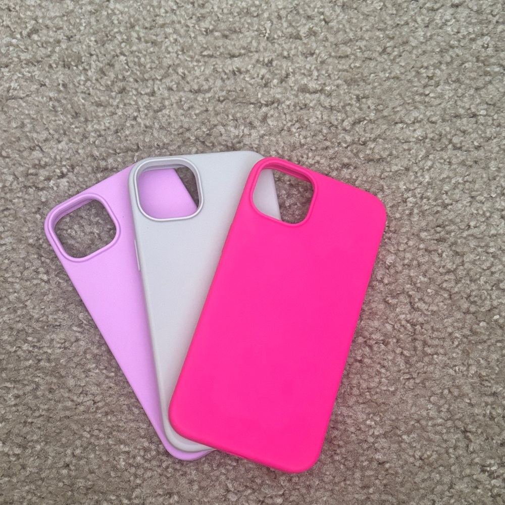 Pink, Purple, and Gray Phone Case Set